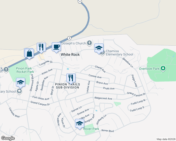 map of restaurants, bars, coffee shops, grocery stores, and more near 378 Connie Avenue in White Rock