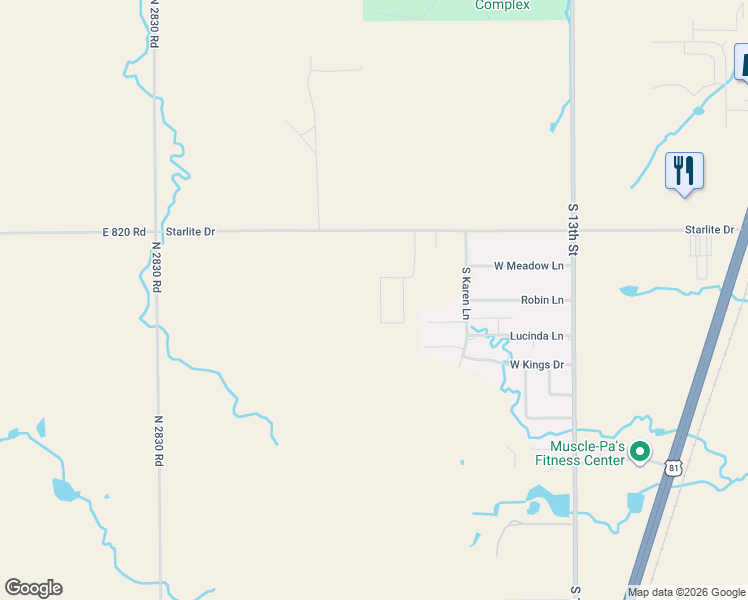 map of restaurants, bars, coffee shops, grocery stores, and more near in Kingfisher