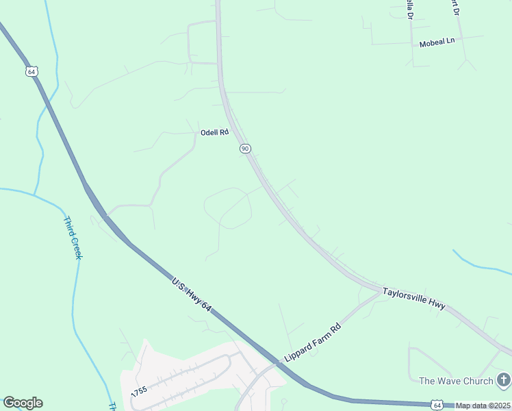 map of restaurants, bars, coffee shops, grocery stores, and more near 111 South Mor Vue Loop in Statesville