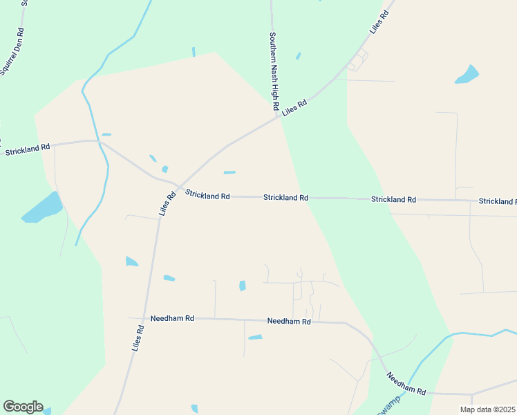 map of restaurants, bars, coffee shops, grocery stores, and more near Strickland Road in Bailey