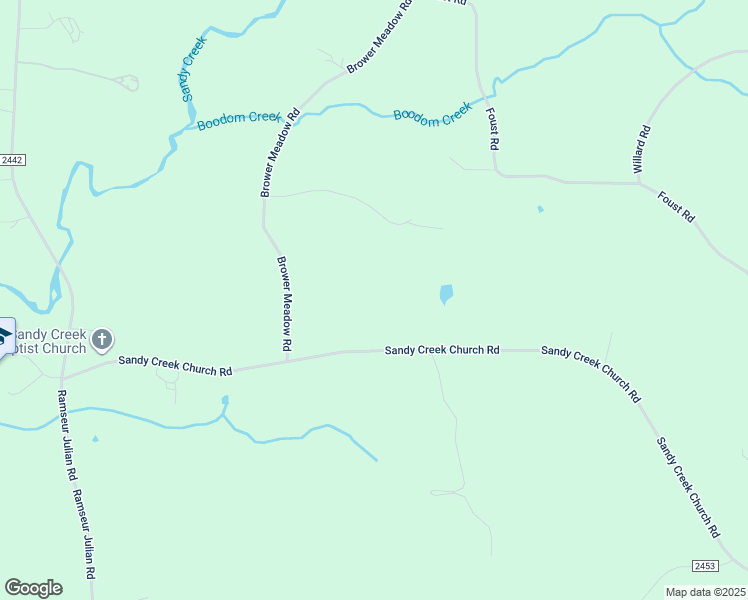 map of restaurants, bars, coffee shops, grocery stores, and more near 5125 Sandy Creek Church Road in Staley