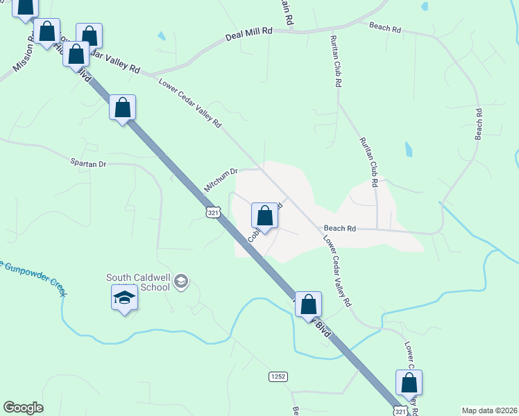 map of restaurants, bars, coffee shops, grocery stores, and more near 3260 Coble Dairy Road in Hudson