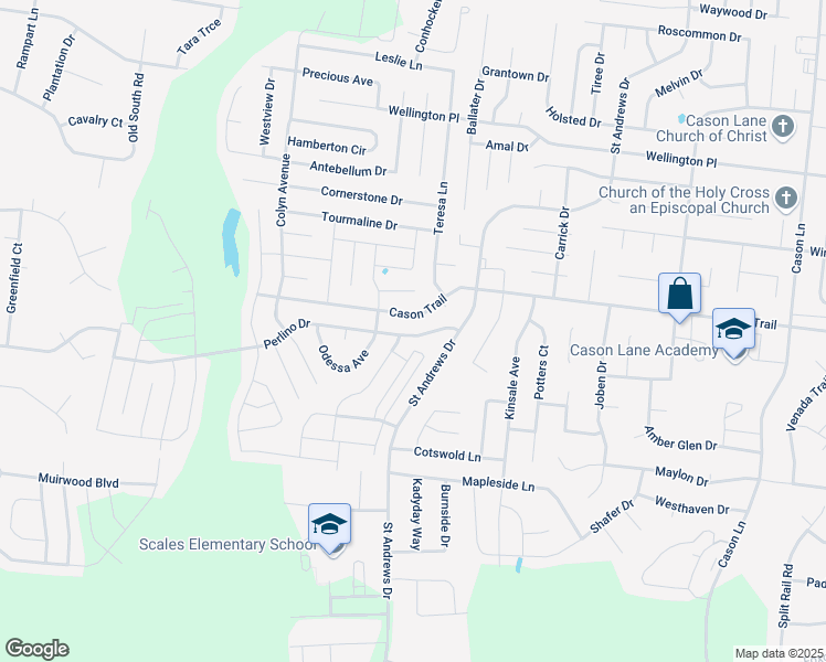map of restaurants, bars, coffee shops, grocery stores, and more near 3240 Perlino Drive in Murfreesboro