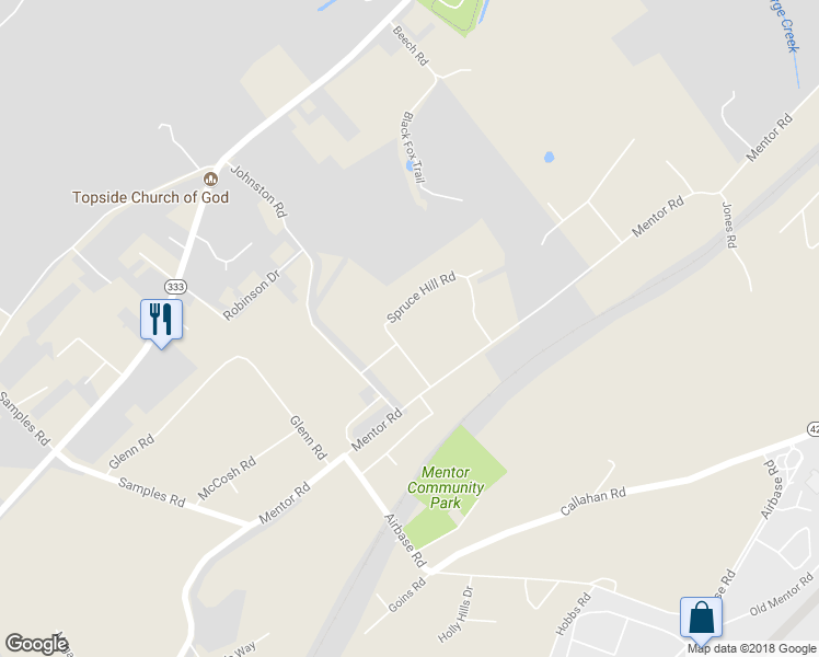 map of restaurants, bars, coffee shops, grocery stores, and more near 2829 Spruce Hill Road in Louisville