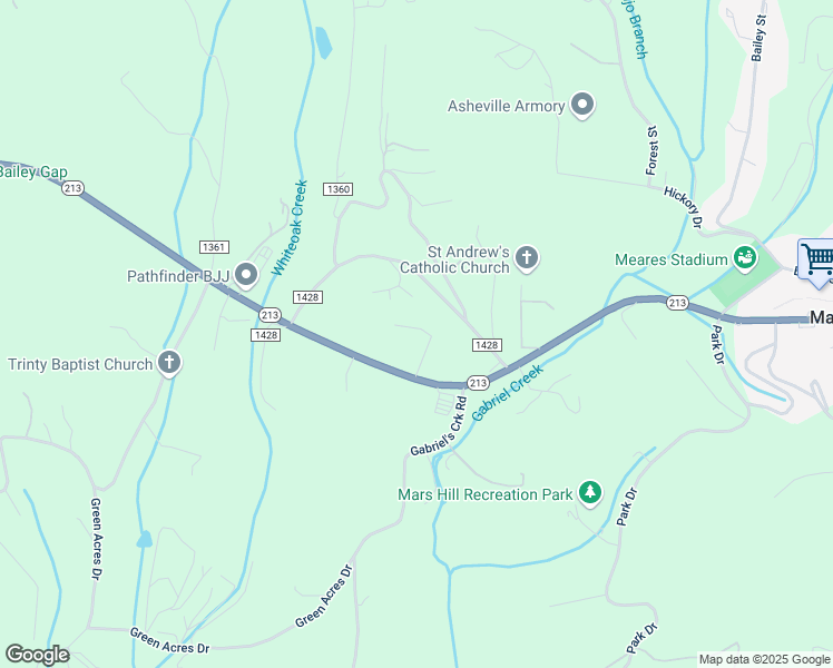 map of restaurants, bars, coffee shops, grocery stores, and more near 145 Leisure Ridge Drive in Mars Hill