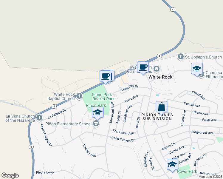 map of restaurants, bars, coffee shops, grocery stores, and more near 31 Sherwood Boulevard in White Rock