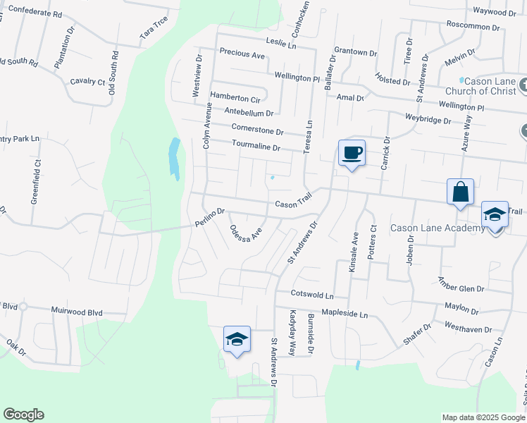 map of restaurants, bars, coffee shops, grocery stores, and more near 3302 Perlino Drive in Murfreesboro