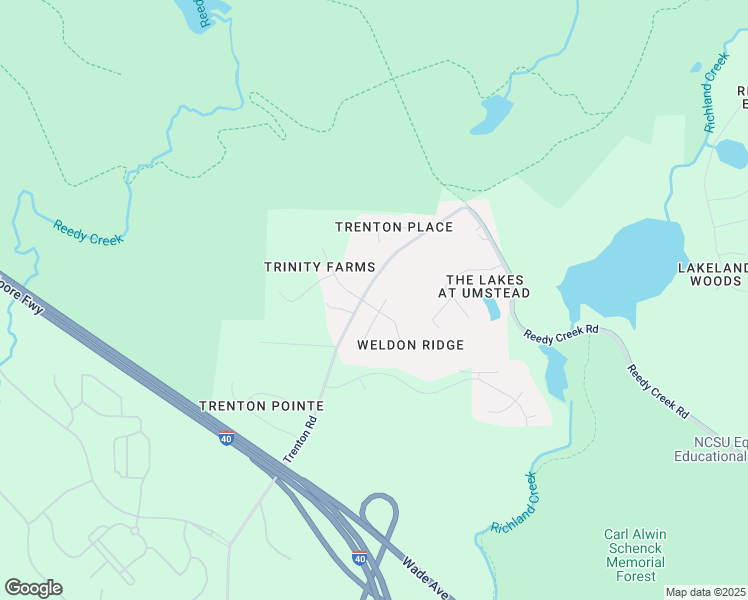 map of restaurants, bars, coffee shops, grocery stores, and more near 3401 Roller Mill Court in Raleigh