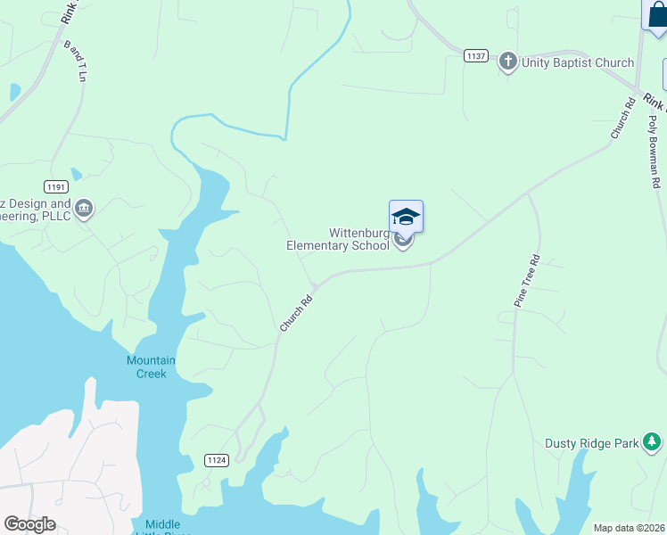 map of restaurants, bars, coffee shops, grocery stores, and more near 7594 Church Road in Taylorsville
