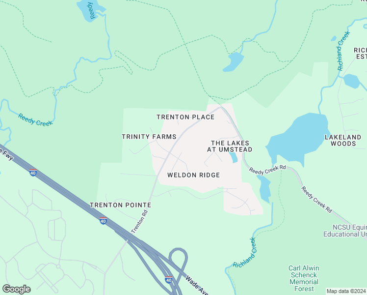 map of restaurants, bars, coffee shops, grocery stores, and more near 3410 Roller Mill Court in Raleigh