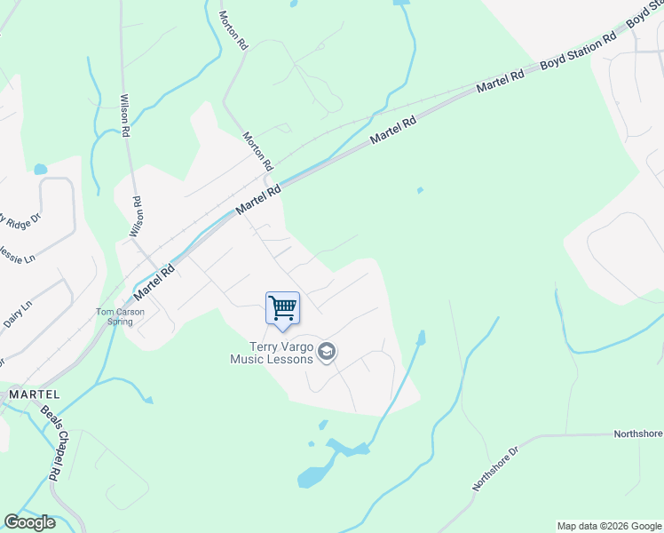 map of restaurants, bars, coffee shops, grocery stores, and more near 1201 Cress Lane in Lenoir City