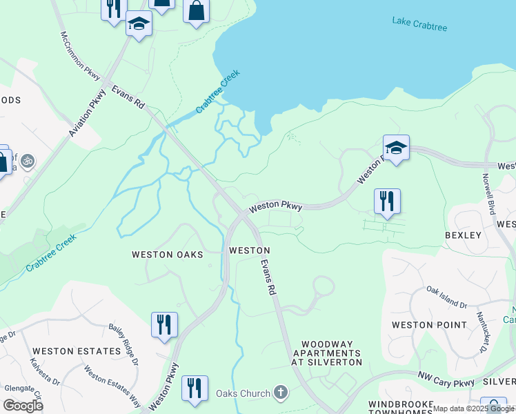 map of restaurants, bars, coffee shops, grocery stores, and more near 110 Sage Commons Way in Cary