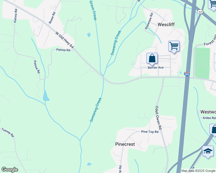 map of restaurants, bars, coffee shops, grocery stores, and more near 64 Old Wagon Road in Lexington