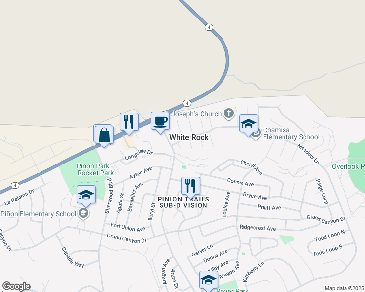 map of restaurants, bars, coffee shops, grocery stores, and more near in White Rock