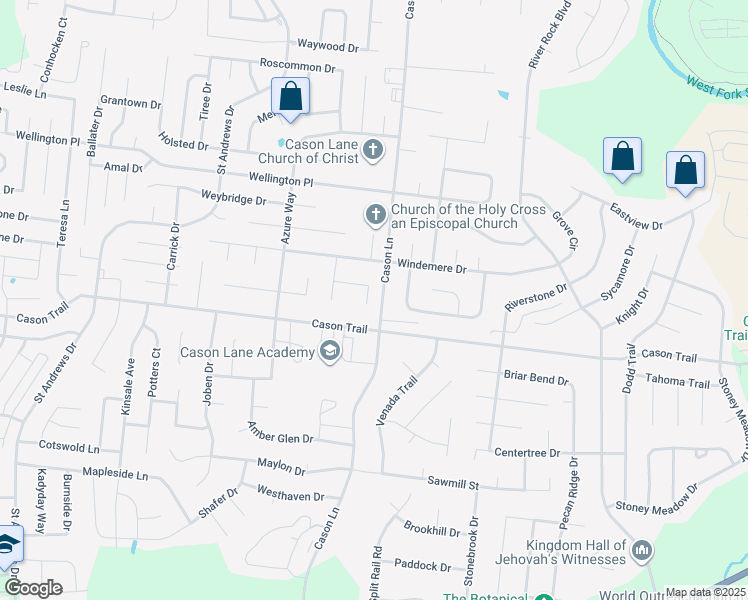 map of restaurants, bars, coffee shops, grocery stores, and more near 1215 Cason Lane in Murfreesboro