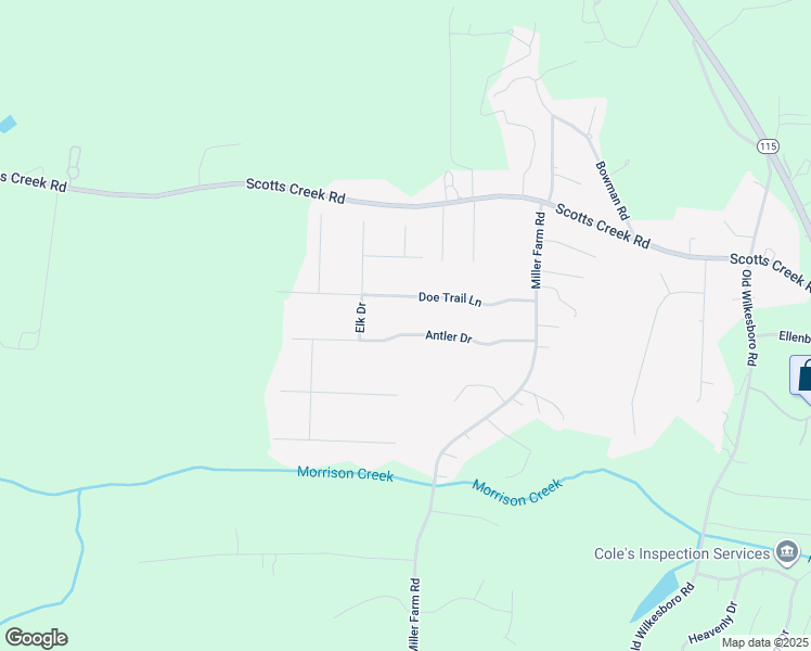 map of restaurants, bars, coffee shops, grocery stores, and more near 174 Antler Drive in Statesville