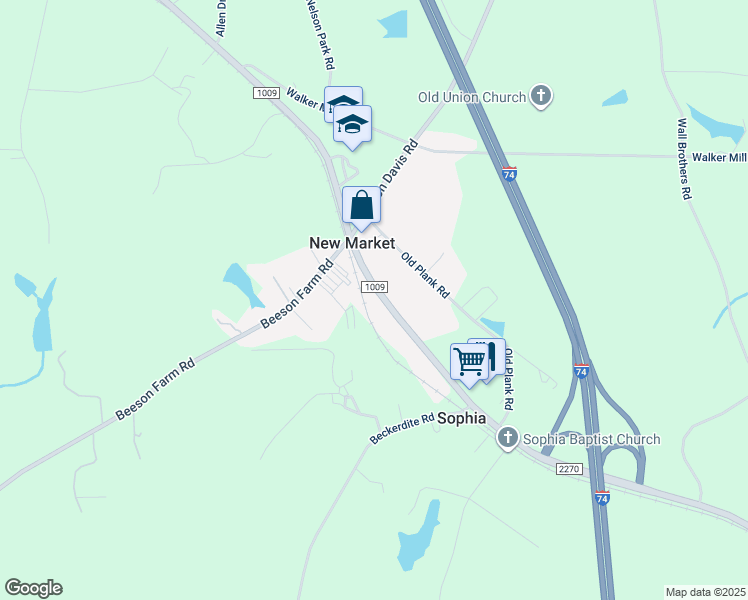 map of restaurants, bars, coffee shops, grocery stores, and more near 5895 State Road 1009 in Sophia