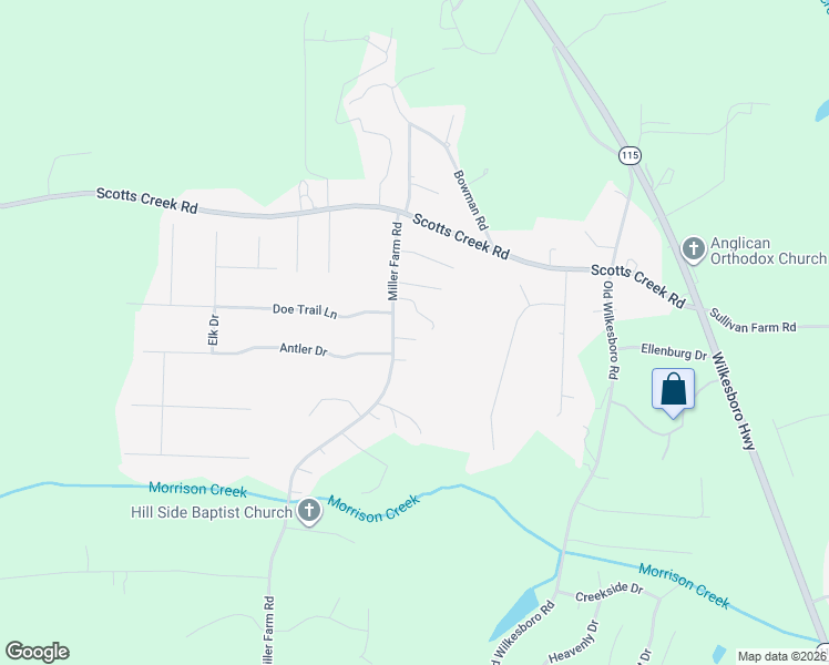 map of restaurants, bars, coffee shops, grocery stores, and more near 468 Miller Farm Road in Statesville