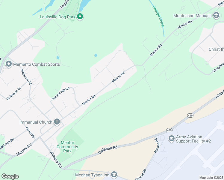 map of restaurants, bars, coffee shops, grocery stores, and more near 2217 Mentor Rd in Louisville