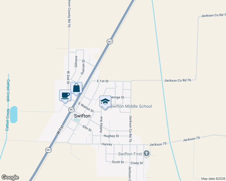 map of restaurants, bars, coffee shops, grocery stores, and more near in Swifton