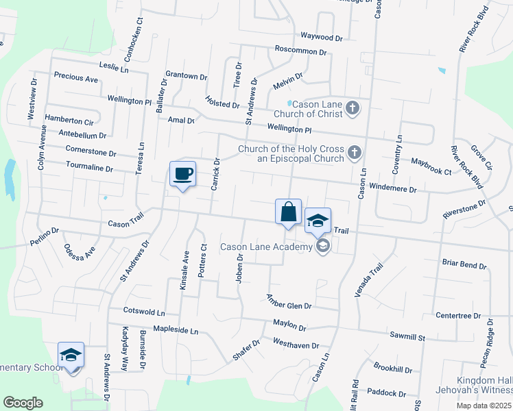map of restaurants, bars, coffee shops, grocery stores, and more near 1727 Locerbie Drive in Murfreesboro
