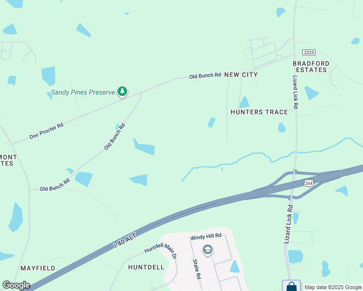 map of restaurants, bars, coffee shops, grocery stores, and more near 7312 Old Bunch Road in Wendell