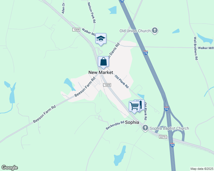 map of restaurants, bars, coffee shops, grocery stores, and more near 5895 State Road 1009 in Sophia