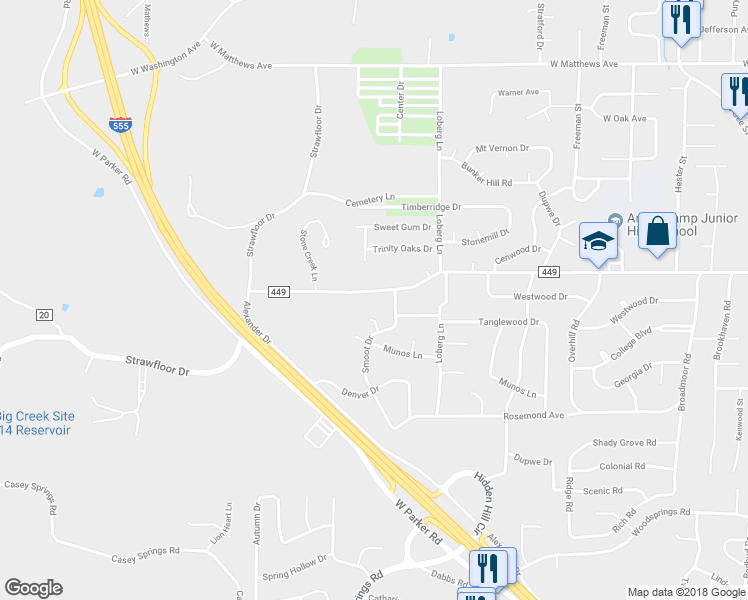 map of restaurants, bars, coffee shops, grocery stores, and more near 2215 West Nettleton Avenue in Jonesboro