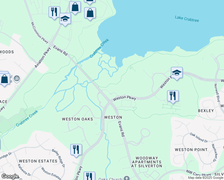 map of restaurants, bars, coffee shops, grocery stores, and more near 110 Sage Commons Way in Cary