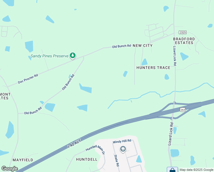 map of restaurants, bars, coffee shops, grocery stores, and more near 7312 Old Bunch Road in Wendell