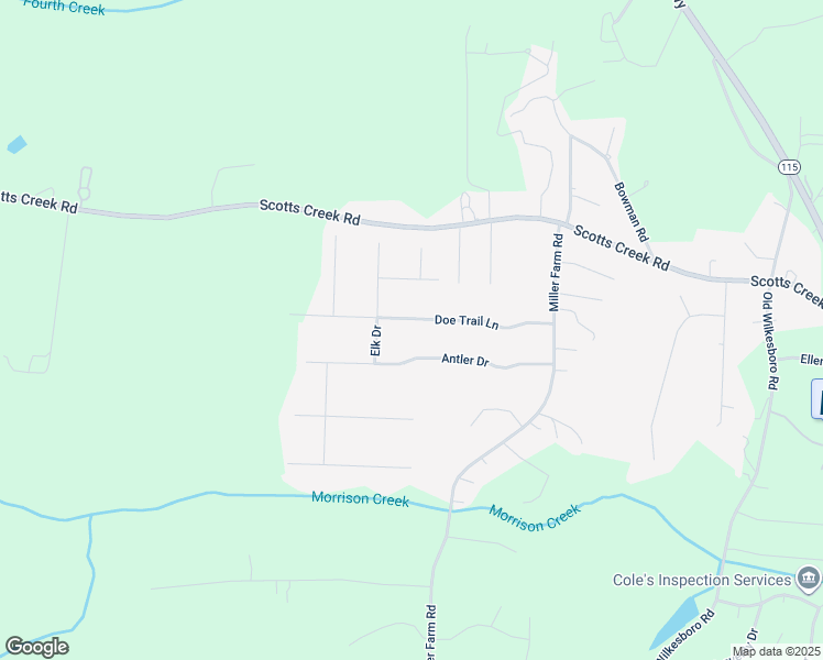 map of restaurants, bars, coffee shops, grocery stores, and more near 179 Doe Trail Lane in Statesville