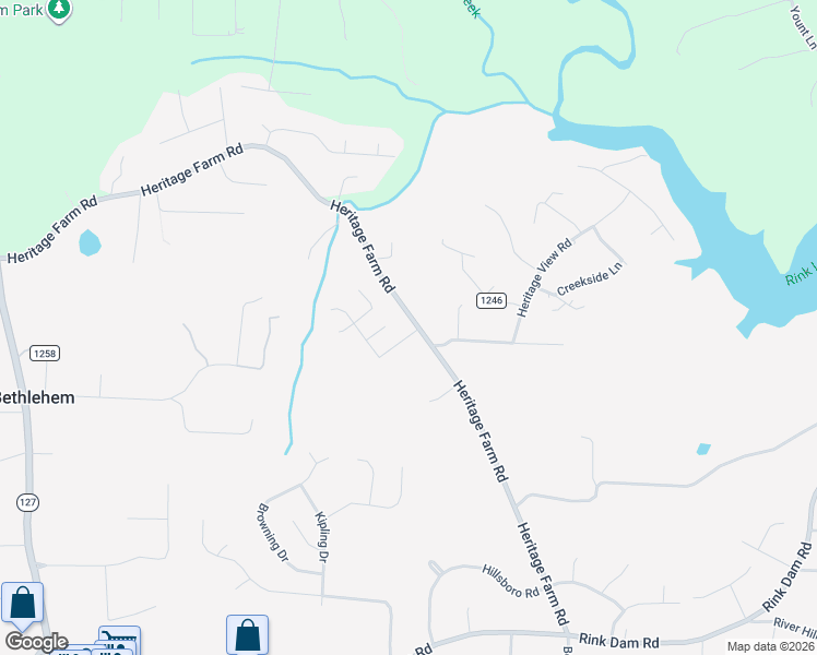 map of restaurants, bars, coffee shops, grocery stores, and more near 36 Alexander Heritage Drive in Hickory