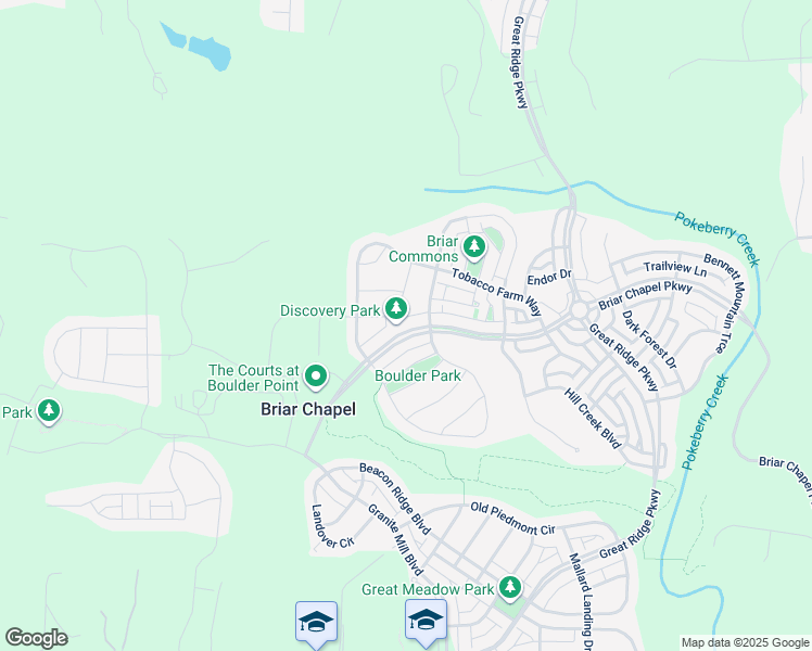 map of restaurants, bars, coffee shops, grocery stores, and more near 2422 Briar Chapel Parkway in Chapel Hill