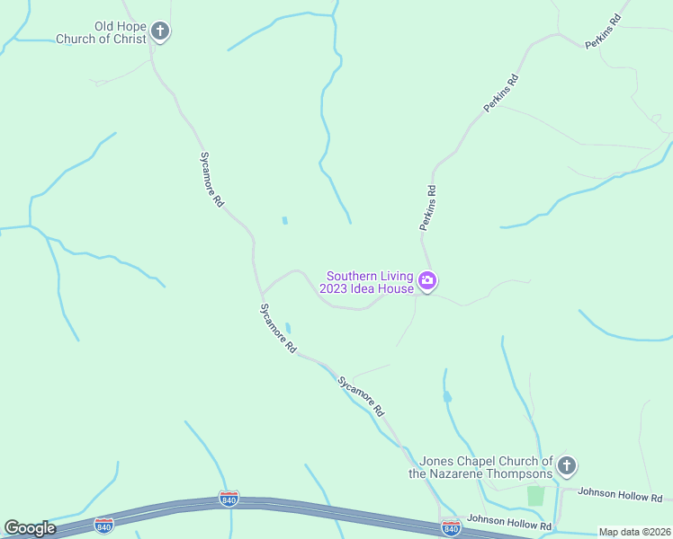 map of restaurants, bars, coffee shops, grocery stores, and more near 3966 Perkins Road in Thompson's Station