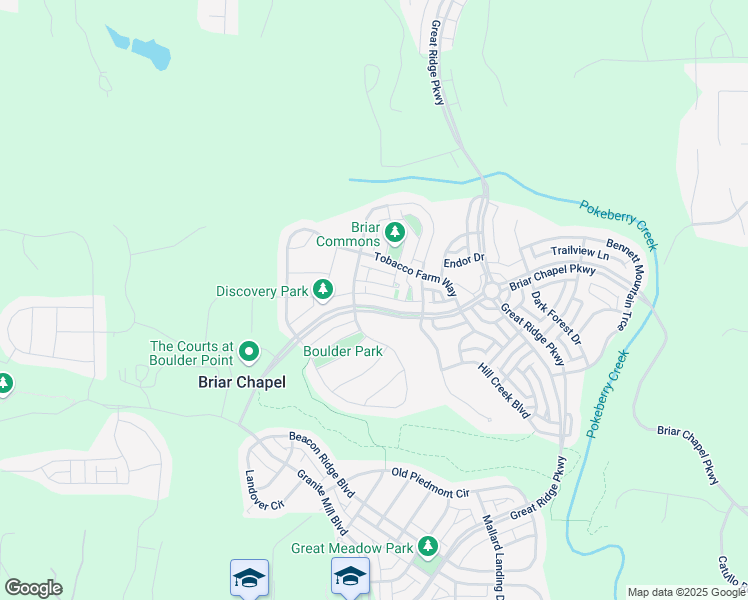 map of restaurants, bars, coffee shops, grocery stores, and more near 2218 Briar Chapel Parkway in Chapel Hill