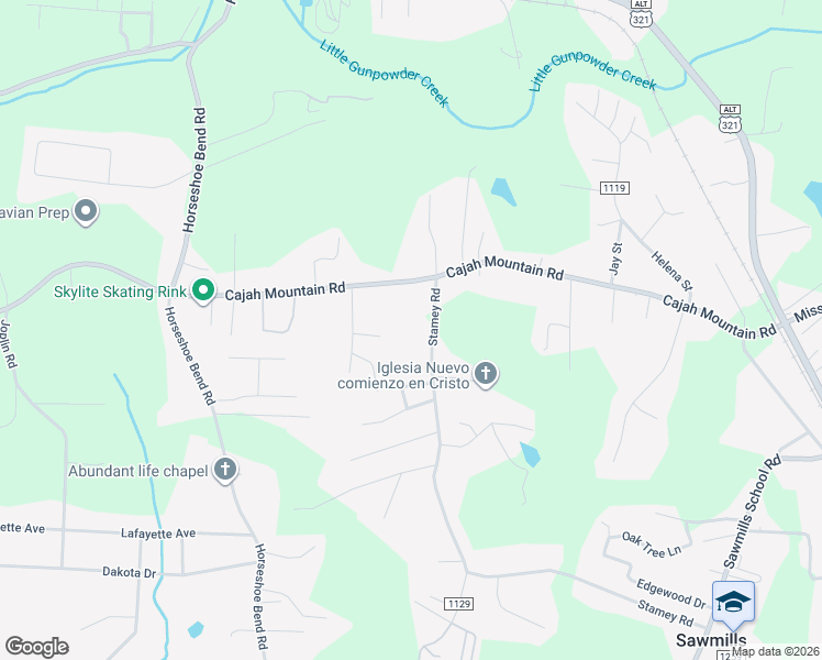 map of restaurants, bars, coffee shops, grocery stores, and more near 1955 Stamey Road in Hudson