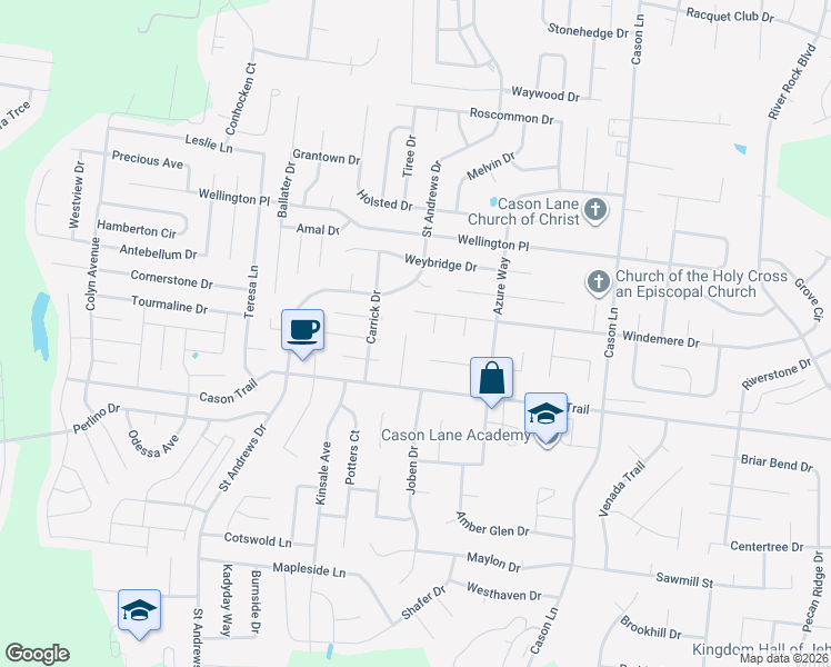 map of restaurants, bars, coffee shops, grocery stores, and more near 1607 Lisburn Drive in Murfreesboro