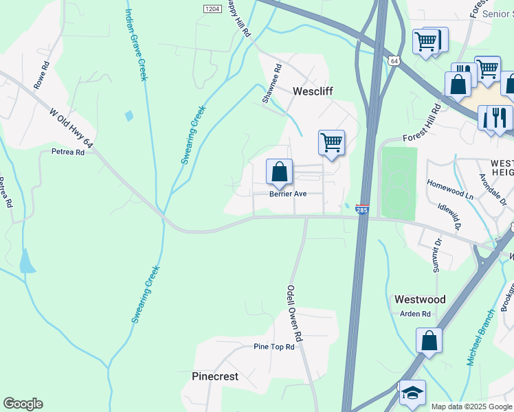 map of restaurants, bars, coffee shops, grocery stores, and more near 64 Old Wagon Road in Lexington