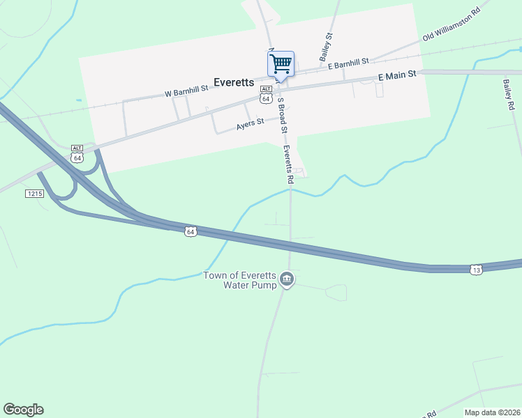 map of restaurants, bars, coffee shops, grocery stores, and more near 1047 Cypress Lane in Williamston