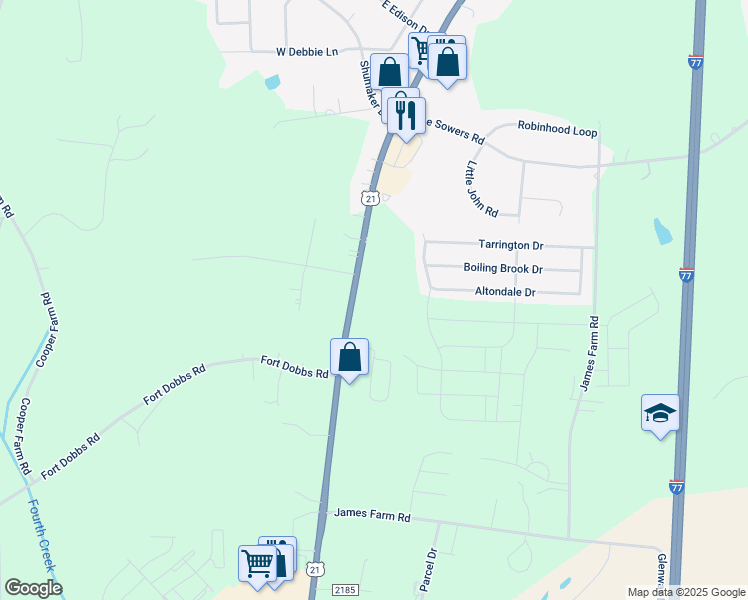 map of restaurants, bars, coffee shops, grocery stores, and more near 468 Turnersburg Highway in Statesville