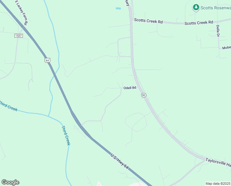 map of restaurants, bars, coffee shops, grocery stores, and more near 148 Odell Road in Statesville