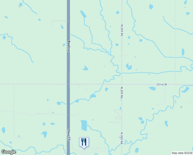 map of restaurants, bars, coffee shops, grocery stores, and more near 10099 Creager Road in Beggs