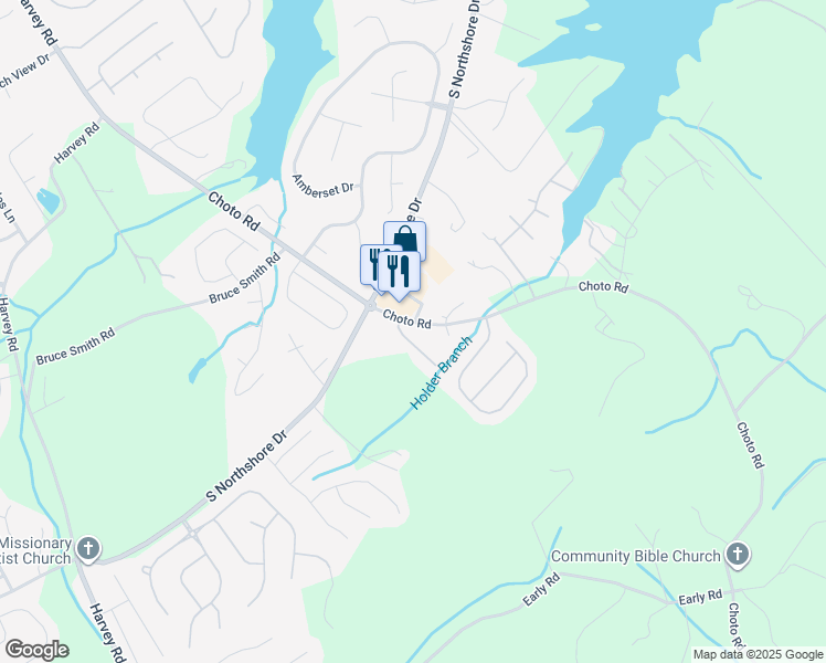 map of restaurants, bars, coffee shops, grocery stores, and more near 1623 Choto Meadows Lane in Knoxville