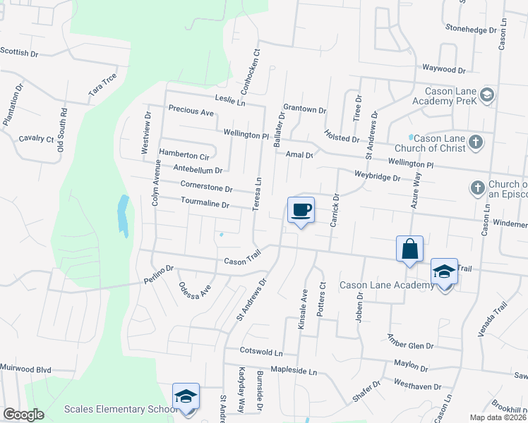 map of restaurants, bars, coffee shops, grocery stores, and more near 3225 Lexmark Circle in Murfreesboro