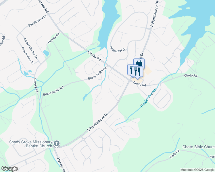map of restaurants, bars, coffee shops, grocery stores, and more near 1501 Bailey Park Lane in Knoxville