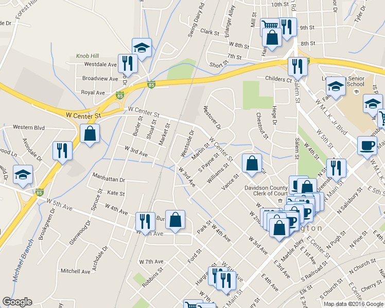map of restaurants, bars, coffee shops, grocery stores, and more near 701 West 2nd Avenue in Lexington