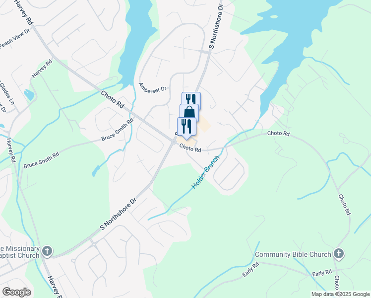 map of restaurants, bars, coffee shops, grocery stores, and more near 1623 Choto Meadows Lane in Knoxville