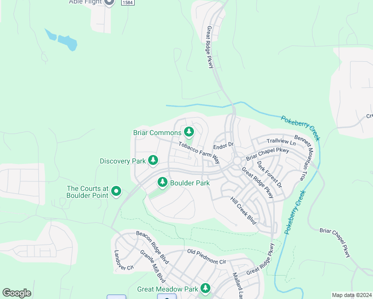 map of restaurants, bars, coffee shops, grocery stores, and more near 379 Tobacco Farm Way in Chapel Hill