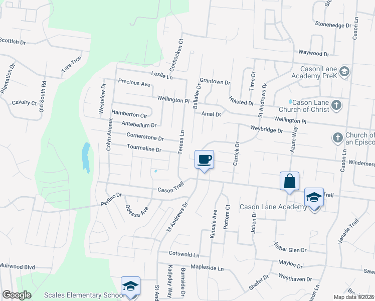 map of restaurants, bars, coffee shops, grocery stores, and more near 3225 Lexmark Circle in Murfreesboro