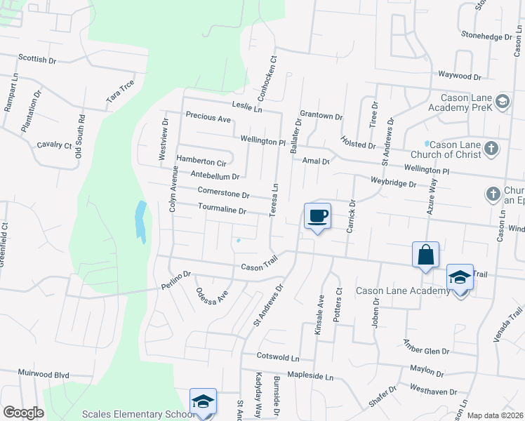 map of restaurants, bars, coffee shops, grocery stores, and more near 3325 Tourmaline Drive in Murfreesboro